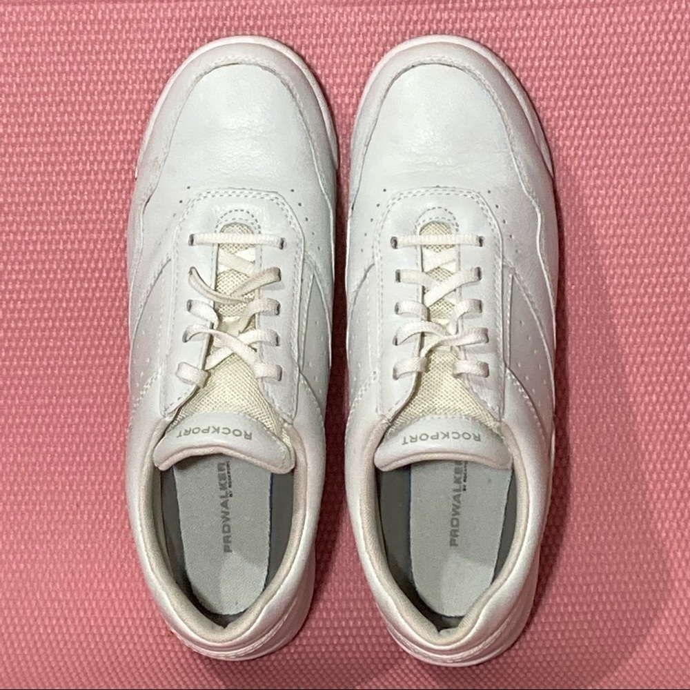 ROCKPORT Women's Pro Walker White Lace Up Casual Leather Walking Shoes Size 10 - Picture 6 of 10